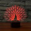 Peacock 3D Illusion Lamps Nightlight With Remote Control