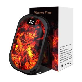 Rechargeable Hand Warmer 5000mAh with Charcoal Pattern, Portable Electric Hand Heater ,USB Battery Operated Handwarmer for Camping,Hiking,Hunting,Golf