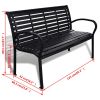 Patio Bench 49.2" Steel and WPC Black