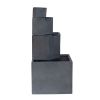 19.7x19.7x41.7" Gray Cement 4 Tier Block Water Fountain Outdoor