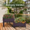 2 Piece Plastic Raised Garden Bed, Planter Grow Boxes for Outdoor Indoor Plants Elevated Garden Boxes Plant pots for Vegetables