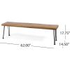 Acacia Wood Bench Hairpin Legs, Teak and Rustic Metal