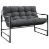 Patio Bench with Cushion Anthracite 44.5" Steel