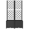 Garden Planter with Trellis Black 31.5"x15.7"x53.5" PP