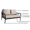 5PC Outdoor Aluminum Patio Furniture,Modern Chat Sofa Conversation Set