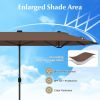 13FT Double-sided Patio Umbrella with Solar Lights for Garden Pool Backyard