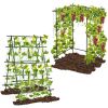 A-Frame Garden Cucumber Trellis with Netting for Climbing Plants Outdoor