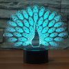 Peacock 3D Illusion Lamps Nightlight With Remote Control