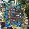 1pc 3D Hanging Wind Spinner Outdoor Decor For Garden Wind Chimes Metal Yard Spinners 3D Stainless Steel Spinner Gifts Mandala 3D Spinner With 360° Rot