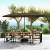 13FT Double-sided Patio Umbrella with Solar Lights for Garden Pool Backyard