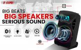 5 CORE 12 Inch TWS PAIR Bluetooth Party Speakers 500 Watt Portable Karaoke PA System Rechargeable Loud Speaker + Tripod Stand & 2x Wireless Mics LED L