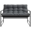 Patio Bench with Cushion Anthracite 44.5" Steel