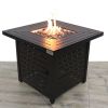 25" H x 30" W Steel Propane/Natural Gas Fire Pit Table (Black)