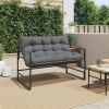 Patio Bench with Cushion Anthracite 44.5" Steel