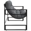 Patio Bench with Cushion Anthracite 44.5" Steel