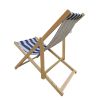 Populus Wood Sling Chair Blue Stripe Broad blue Stripe (color: Dark blue) folding chaise lounge chair