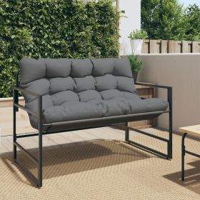 Patio Bench with Cushion Anthracite 44.5" Steel