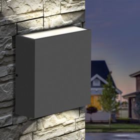 inowel Wall Lights Outdoor Wall Sconce Waterproof Outdoor Wall Lamps Up and Down Lighting Exterior Sconces Porch Lantern 19802 (Color: Grey)