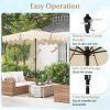 Outdoor 9 Feet Patio Umbrella with Crank Handle and Push Button Tilt