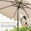 Outdoor 9 Feet Patio Umbrella with Crank Handle and Push Button Tilt