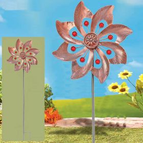 Wind Spinner With Garden Stake; Kinetic Wind Spinners Outdoor Garden Stake For Yard And Garden (Style: Garden Spinning Ornament)