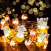 Bunny String Lights Battery Operated; Rabbit Lights For Bedroom Birthday Easter Decorations Crab Decor; 1 Roll Of Easter Decor