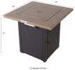 Propane Fire Pit Table, 50,000 BTU Square Fire Table, Fire Pit Propane for Outside Patio