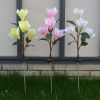 LED Magnolia Flower Stake Light Solar Energy Rechargeable for Outdoor Garden