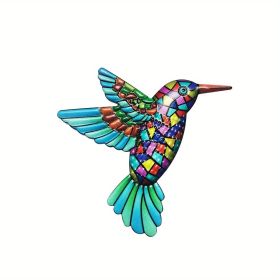 1pc/4pcs, Metal Hummingbird Wall Art Decor, Metal Birds Outdoor (Style: Model C)