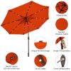 10 Feet Outdoor Patio Umbrella with Bright Solar LED Lights