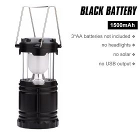 Solar LED Light Portable Lamp USB Rechargeable Flashlight Emergency Waterproof (Wattage: Only battery, Ships From: CN)