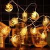 1pc; Eid Al Adha Decorations String Lights; 6.56 Feet 10 LEDs Eid Moon Star Kerosene Lantern Lamp; Battery Operated