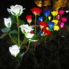 LED Solar Rose Orchid Flower Light Outdoor Garden Waterproof Simulation Lawn Lamp