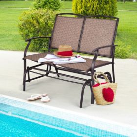 Iron Patio Rocking Chair for Outdoor (Color: brown)