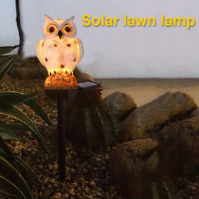 Solar Resin Owl LED Light Stake; Outdoor Waterproof Path Light (Items: Owl Lamp)