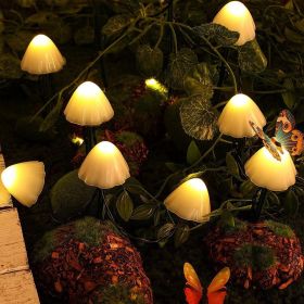 LED Outdoor Solar Garden Lights Waterproof Mushroom String Lawn Lamps Cute Fairy Light (Wattage: 5M 20LEDs, Emitting Color: Warm white)