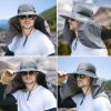 Wide Brim Sun Screen Outdoor Hat With Neck Flap; Adjustable Waterproof Quick-drying For Men Women