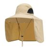 Wide Brim Sun Screen Outdoor Hat With Neck Flap; Adjustable Waterproof Quick-drying For Men Women