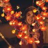 3 Pack Fall Garland with Pumpkin Lights & Enlarged Maple Fall String Lights Halloween Pumpkins Lights