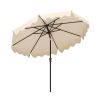 Outdoor 9 Feet Patio Umbrella with Crank Handle and Push Button Tilt