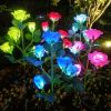 LED Solar Rose Orchid Flower Light Outdoor Garden Waterproof Simulation Lawn Lamp