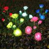 LED Solar Rose Orchid Flower Light Outdoor Garden Waterproof Simulation Lawn Lamp